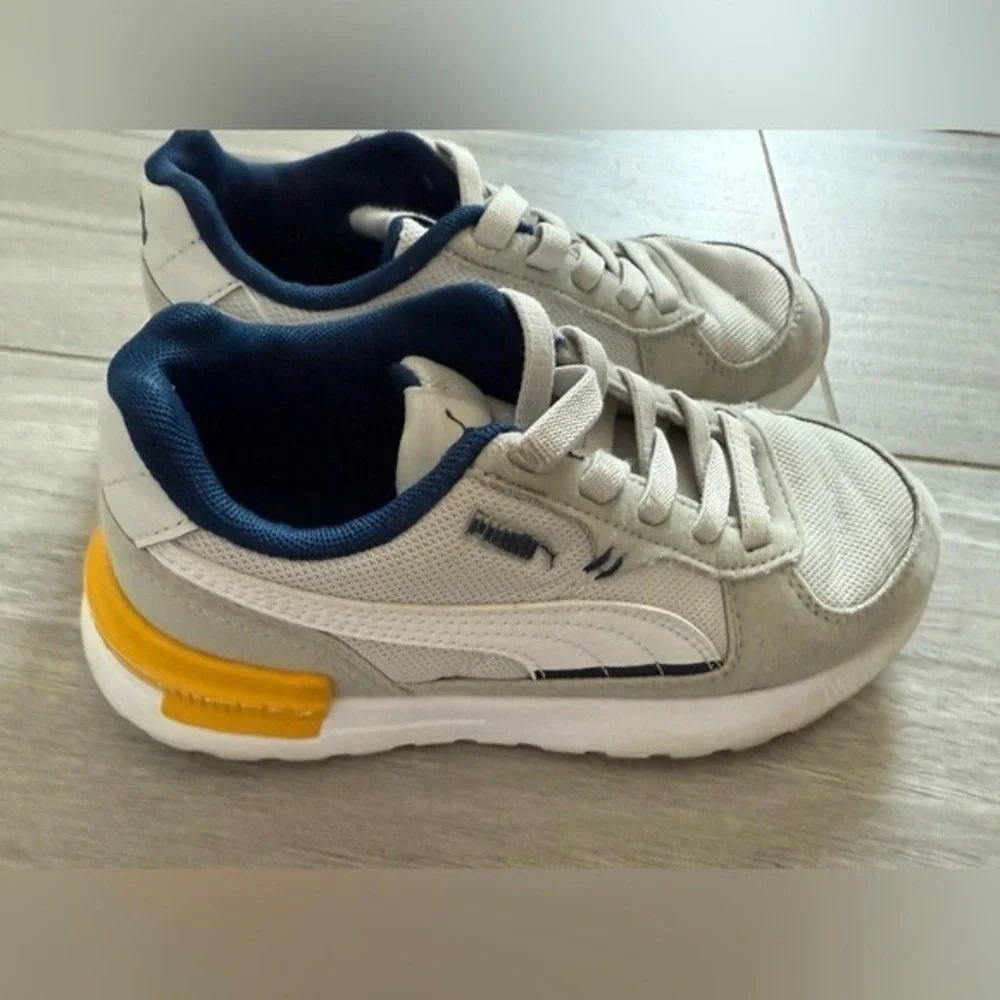Puma R78 Youth Sneakers Light Gray Blue Yellow Size 1C